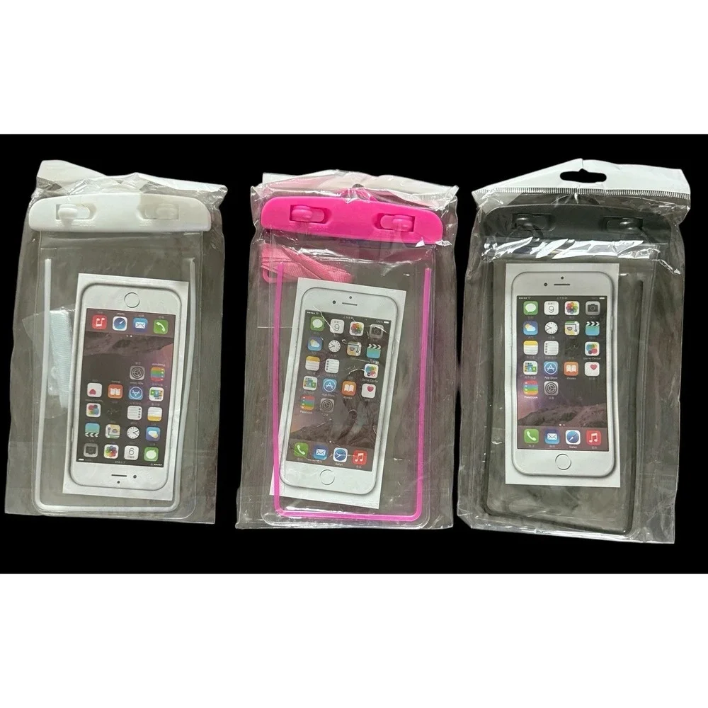 3 pcs Cell Phone Pouch Waterproof Universal Bag Case with Neck Lanyard - Underwa